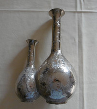 silber glänzende Doppel Vase