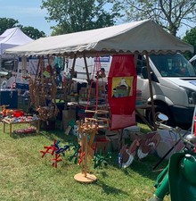 Verkaufsstand inkl. Konvolut Holzspielzeug Marktstand 4 x 2 m Holzstand