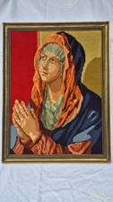 Großes Gobelinbild – betende Maria - Madonna - Stickbild - Wandschmuck