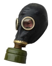 RUSS GASMASKE SCHWARZ ATEMSCHUTZMASKE LATEX GUMMI MASKE GUMMIMASKE SCHUTZMASKE