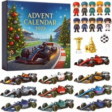 F1 Rennsport Adventskalender 2025 24tlg Mini-Anhänger Formel 1 Geschenk
