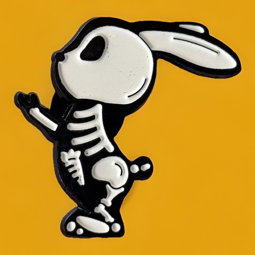 Gothic skelett hase emaille - hase,