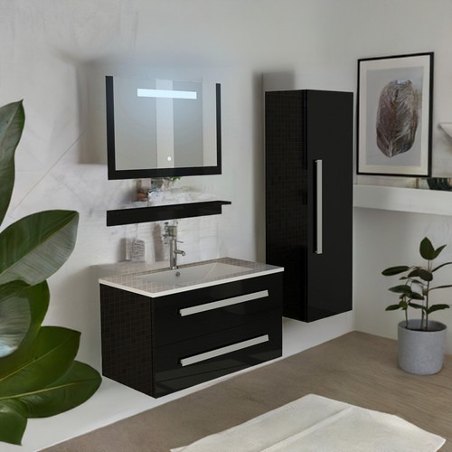 Modernes badmöbel set schwarz - badmöbel,