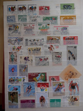 90 Fahrrad, Radsport - Briefmarken und 2 Blöcke