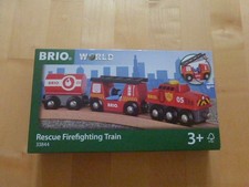 Brio 33844 Löschzug Feuerwehr mit Anhänger - 3-teilig, mit OVP, alles wie neu!