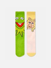 2 Paar Kuschelsocken Damensocken Muppets  Kermit  Miss Piggy  Gr. 37-42  -NEU-