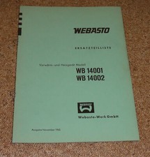 Teilekatalog webasto vorwärm - teilekatalog, vorwärm-