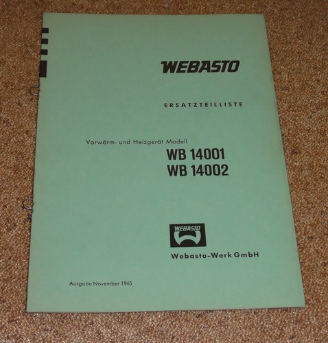 Teilekatalog webasto vorwärm - teilekatalog, vorwärm-