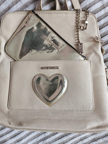 Moschino leder rücksack beige - moschino,