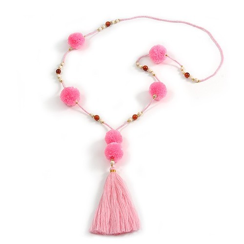 Lange halskette baby rosa - lange,