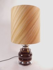 XL Seventies Design Tischleuchte Tischlampe Bubble Keramik  Braun Beige