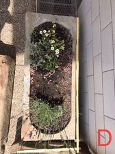 Steintrog,alter Kalkstein-Trog,Brunnen,Tiertränke, Vogeltränke Garten 95x42x22cm