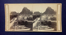 Schweiz VUE DE SION VALAIS A. Braun 1273 Fotografie Stereo Vintage Albumin c1865