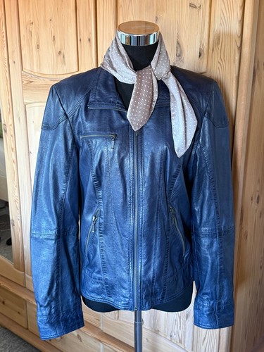 Blaue nappalederjacke 42 - blaue, nappalederjacke,