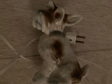 alte Porzellan Hund Tischlampe 50er-60er Jahre 