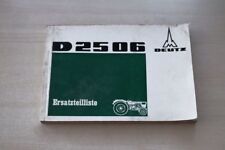 193308) Deutz D 25 06 Ersatzteilliste 10/1968