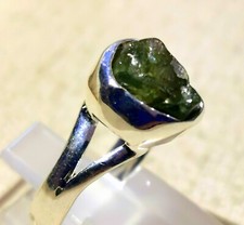 Ring mit rohem Turmalin - 925er Silber - roh - Gr. 17,2 - Grün - grünem