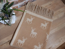Schal hirsche braun beige - braun,