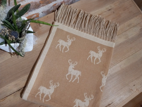 Schal hirsche braun beige - hirsche,