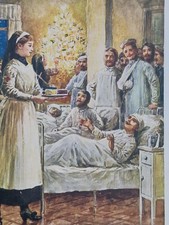 alte AK WK1 Soldaten im Lazarett WW1 Kriegsweihnachten  1915