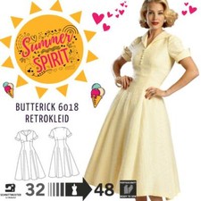 Schnittmuster zauberhaftes Vintagekleid 50er Jahre, Empiretaille Gr. 32-48