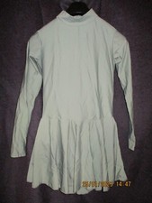 942. glänzend heiß silber Spandex Turnanzug Kleid Langarm T-Ausschnitt 2XL  neu