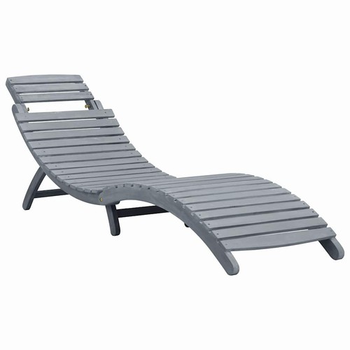 Akazie massiv sonnenliege grau - sonnenliege,