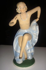 alte Art Deco Porzellan Figur / Tänzerin / Ballerina / Frauen Figur um 1930/40