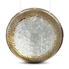 Spiegel Gong Mandala Bronze  50-100 cm für Meditation Klangtherapie mit Schlägel