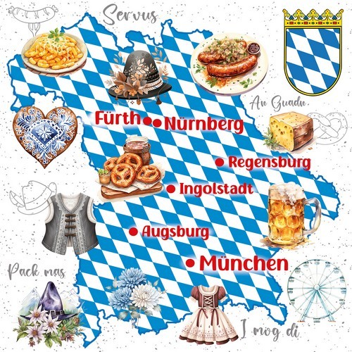 Servietten bavarian life - 20,