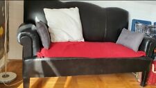 Ostfriesensofa Ostfriesen Sofa Schwarz Leder Antik 185cm breit 100cm hoch 85cm t
