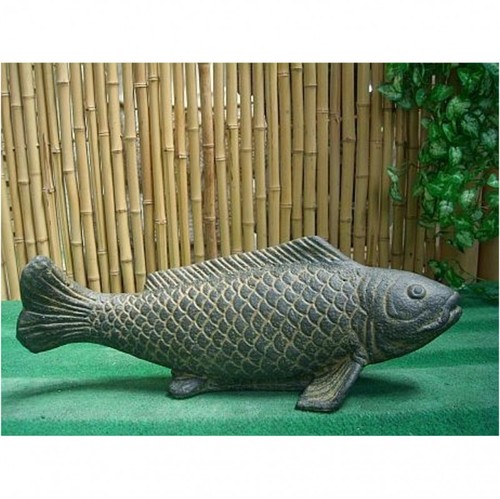 Steinfigur großer fisch aus - steinfigur,