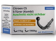 ANHÄNGERKUPPLUNG für Citroen C5 Kombi 08-17 abnehmbar BRINK +7pol E-Satz ABE