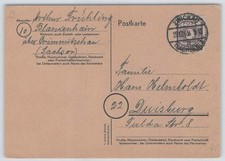 SBZ Nr. 58 EF Fernpostkarte ZWICKAU 29.12.45 nach DUISBURG [149]