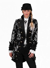 Gehrock Lady silberfarben -