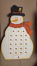 Adventskalender Schneemann Holz Schubladen