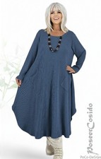 LAGENLOOK A-Form Shirt-Kleid denim blau XL-XXL-XXXL 44 46 48 50 52 54 56 58
