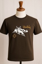 T-Shirt Braun Jagd Jäger Hirsch Berge Wald 