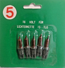 Pisello Ersatzlampe 16V für 15er-Lichterkette, rot, Sockel grün , 5 Stück