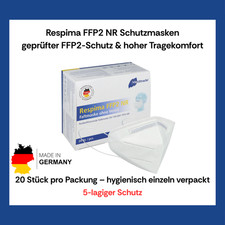 Meditrade Respima FFP2 NR Atemschutzmasken – 20 Stück |5 lagig |Made in Germany|