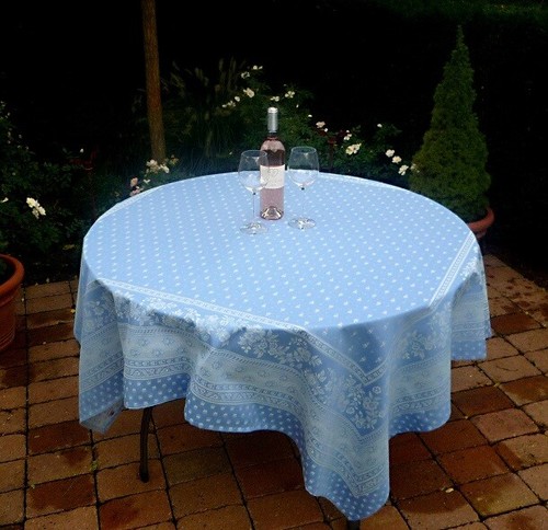 Tischdecke jacquard blau - jacquard,
