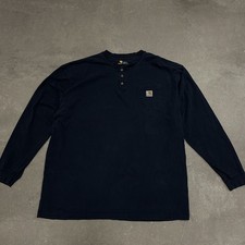 Vintage Carhartt langarm Shirt Pullover blau 2XL #209