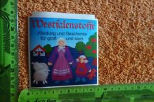 Alter Aufkleber Mode Kleidung Jeans WESTFALENSTOFFE