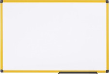 Bi-Office Whiteboard Ultrabrite - 120 x 90 cm - emailliert, mit gelber Alurahme