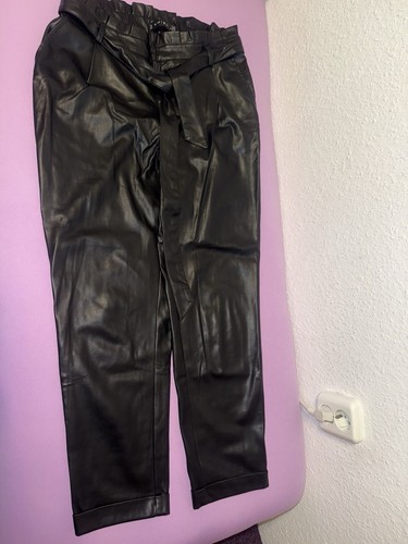 Damen kunstlederhose schwarz - damen,
