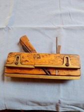 Vintage Falzhobel/ Nuthobel mit Messing Beschläge, 23 cm hoch