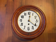 Singer Wanduhr 1900 1920 antik Holz Pendel Küchenuhr Regulator Schuluhr Glas