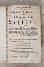 1804 Johann Hübners Reales Staats Zeitungs Und Convertations Lexicon Antik Buch