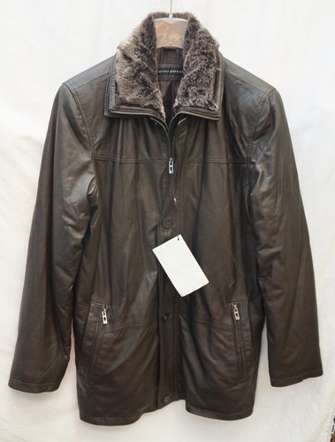 Lederjacke braun pelzkragen - lederjacke,