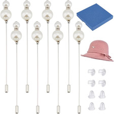 8-teilige Hutnadel aus weißer